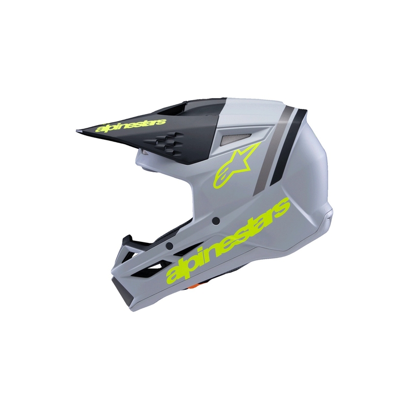 Alpinestars S-M3 RADIUM børne motocrosshjelm mat grå-fluo gul-sort