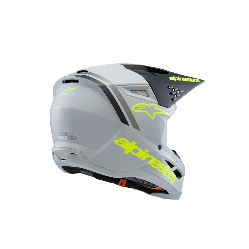 Alpinestars S-M3 RADIUM børne motocrosshjelm mat grå-fluo gul-sort