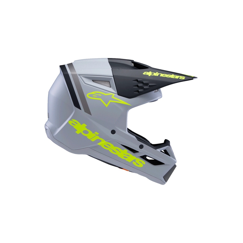 Alpinestars S-M3 RADIUM børne motocrosshjelm mat grå-fluo gul-sort
