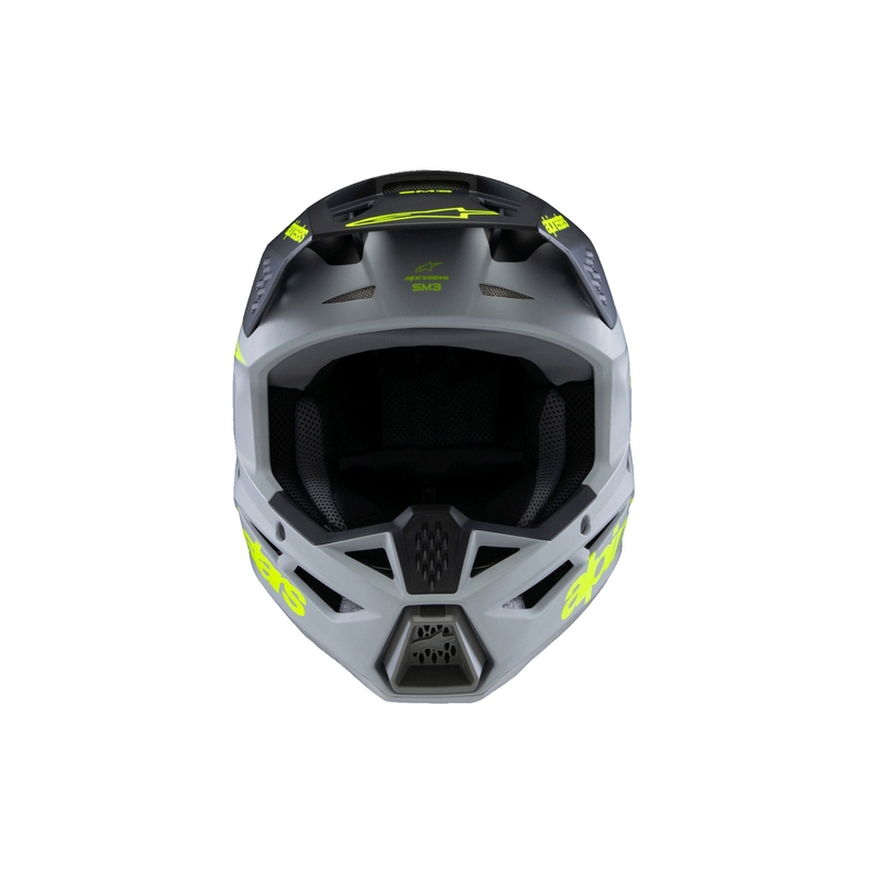 Alpinestars S-M3 RADIUM børne motocrosshjelm mat grå-fluo gul-sort