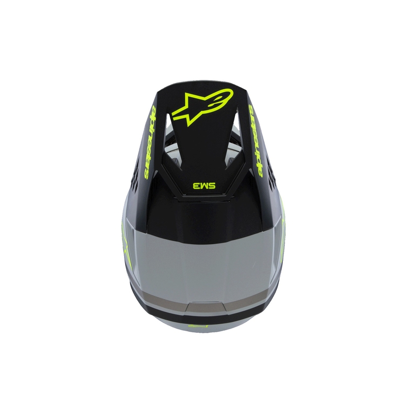 Alpinestars S-M3 RADIUM børne motocrosshjelm mat grå-fluo gul-sort