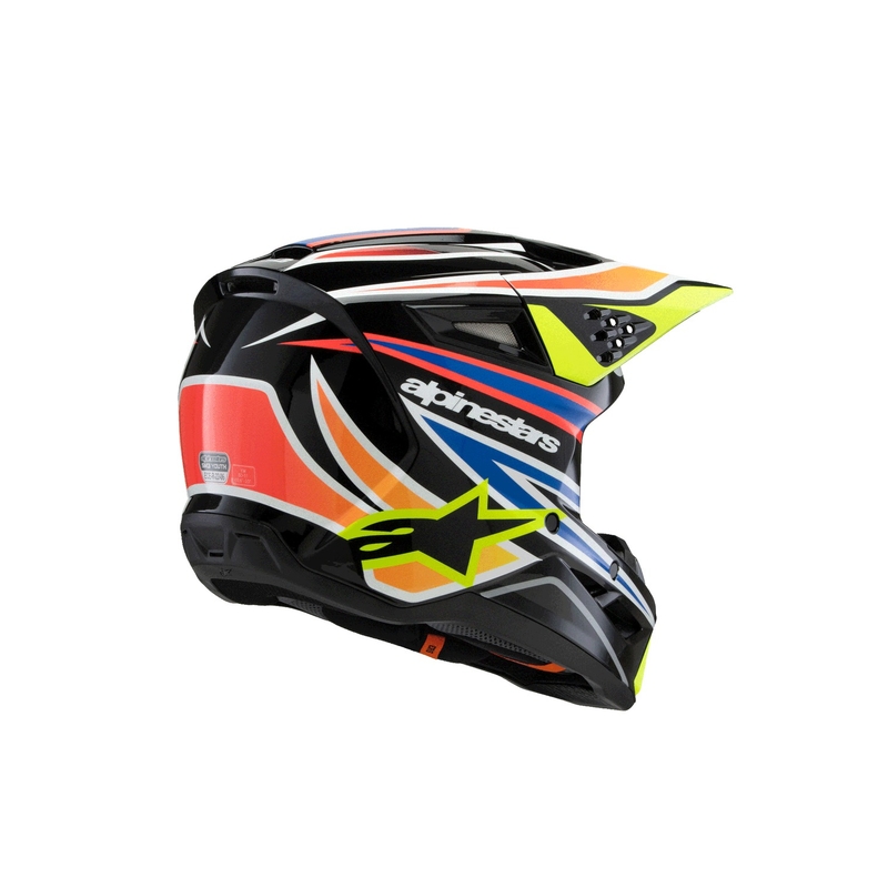Alpinestars S-M3 WURX børne motocrosshjelm sort-fluo gul-blå-rød