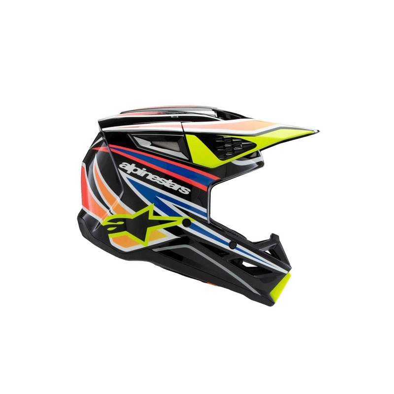 Alpinestars S-M3 WURX børne motocrosshjelm sort-fluo gul-blå-rød