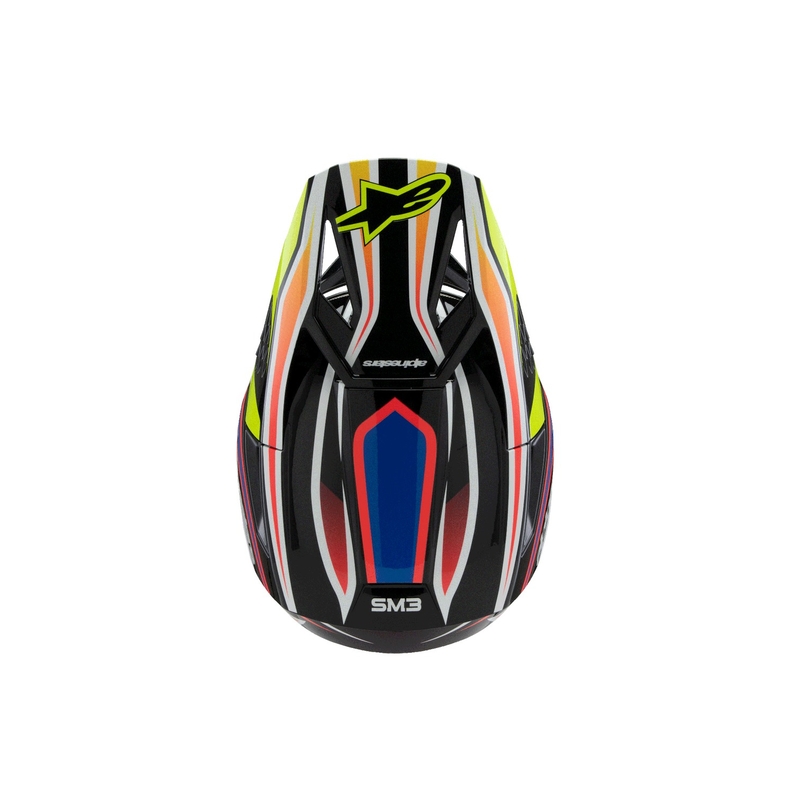 Alpinestars S-M3 WURX børne motocrosshjelm sort-fluo gul-blå-rød