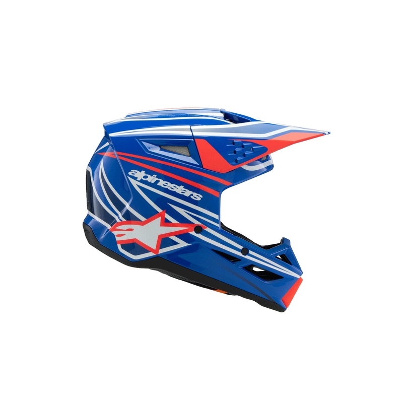 Alpinestars S-M3 WURX børne motocrosshjelm blå-rød-hvid-sort
