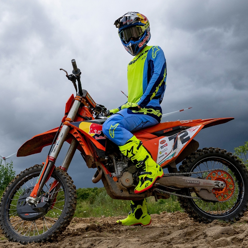 Alpinestars Techstar Melt fluo gul-blå motocrosstrøje