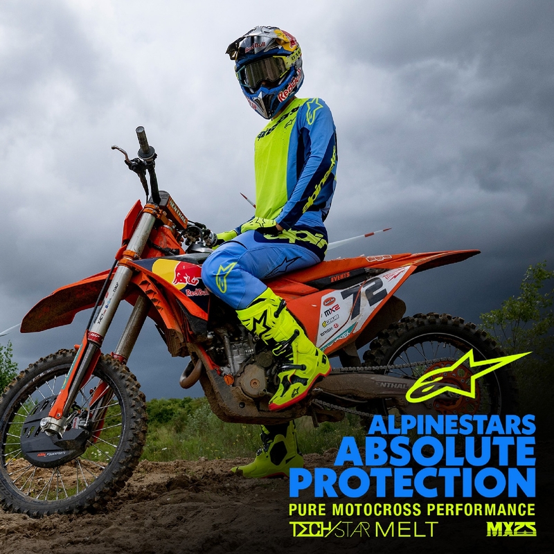 Alpinestars Techstar Melt fluo gul-blå motocrosstrøje