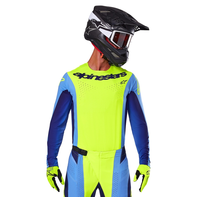 Alpinestars Techstar Melt fluo gul-blå motocrosstrøje