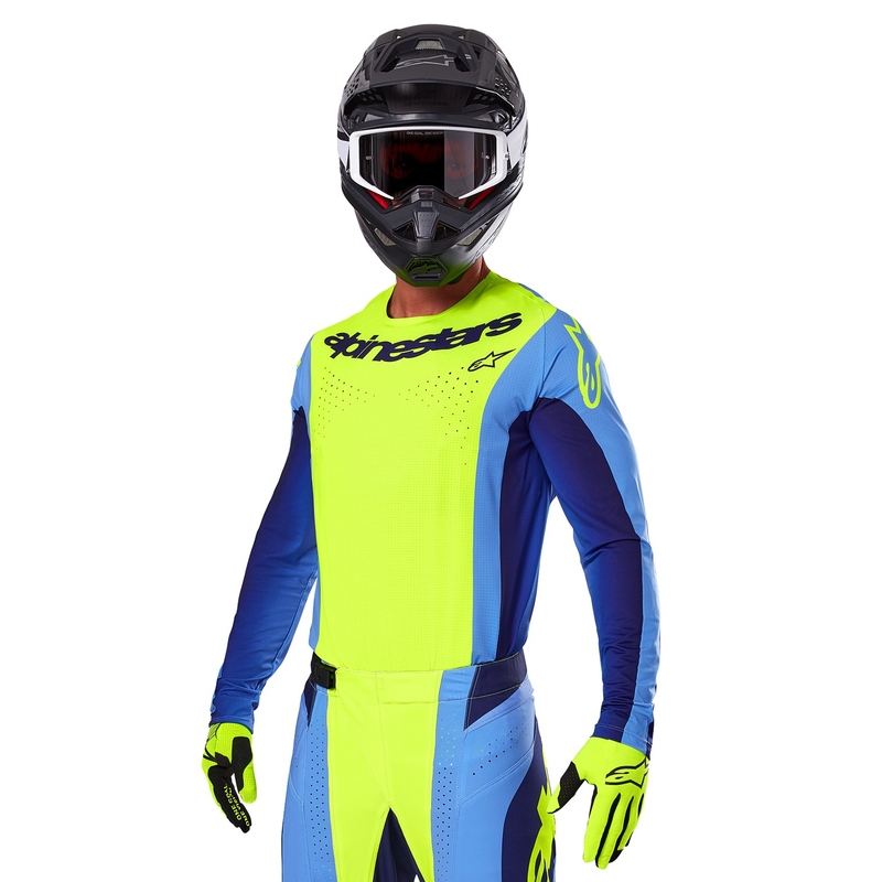 Alpinestars Techstar Melt fluo gul-blå motocrosstrøje