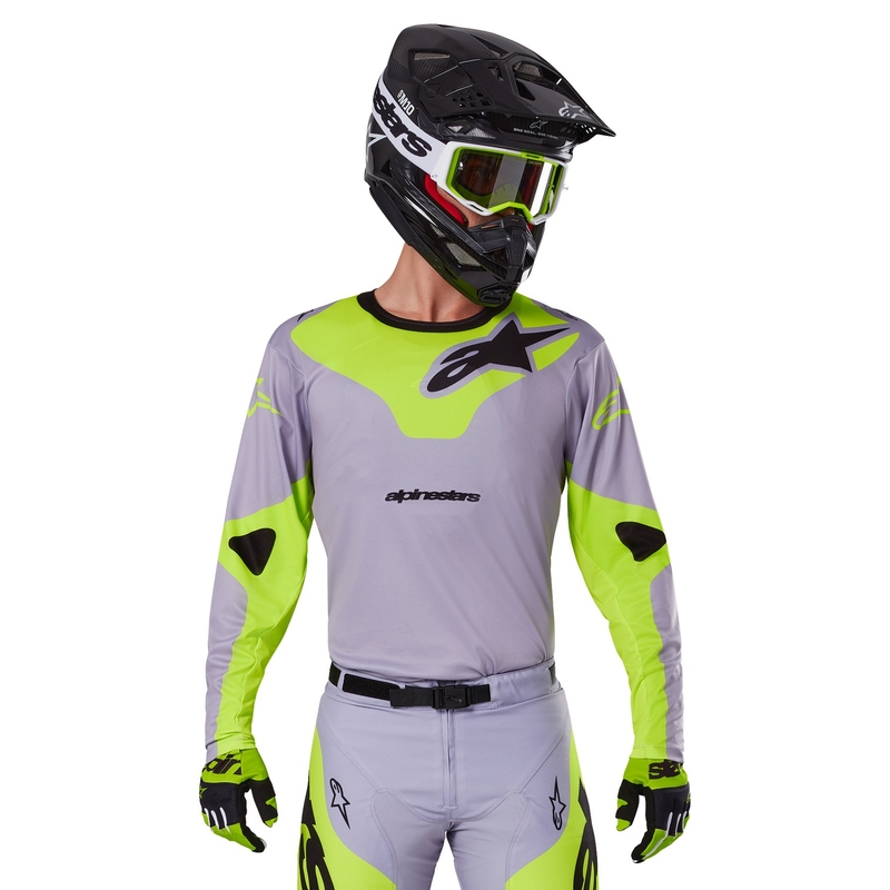 Alpinestars Racer Veil motocrosstrøje grå-fluogul