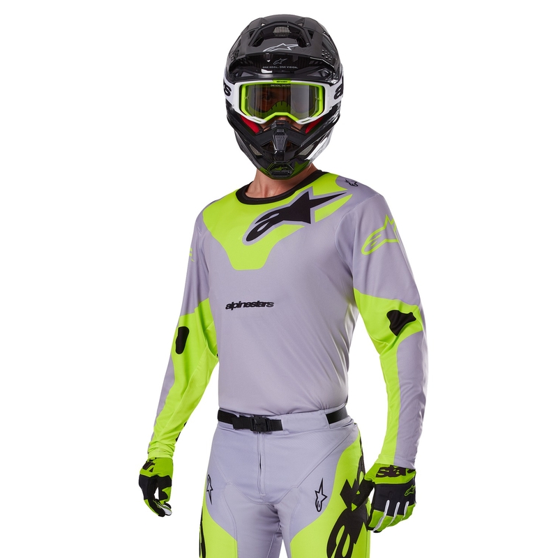 Alpinestars Racer Veil motocrosstrøje grå-fluogul