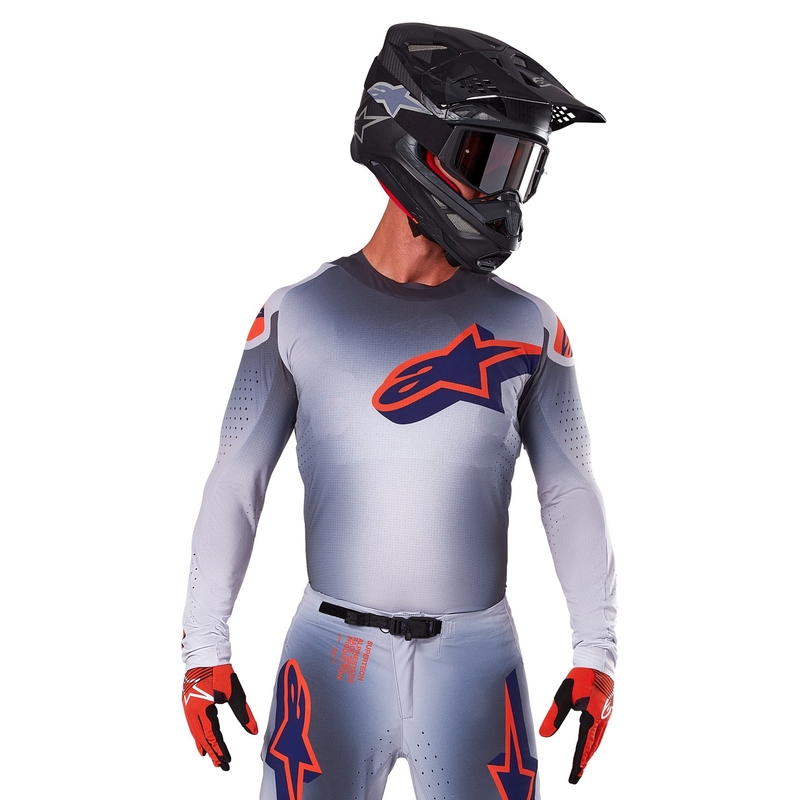 Alpinestars Supertech Lipan grå-fluo-orange motocrosstrøje