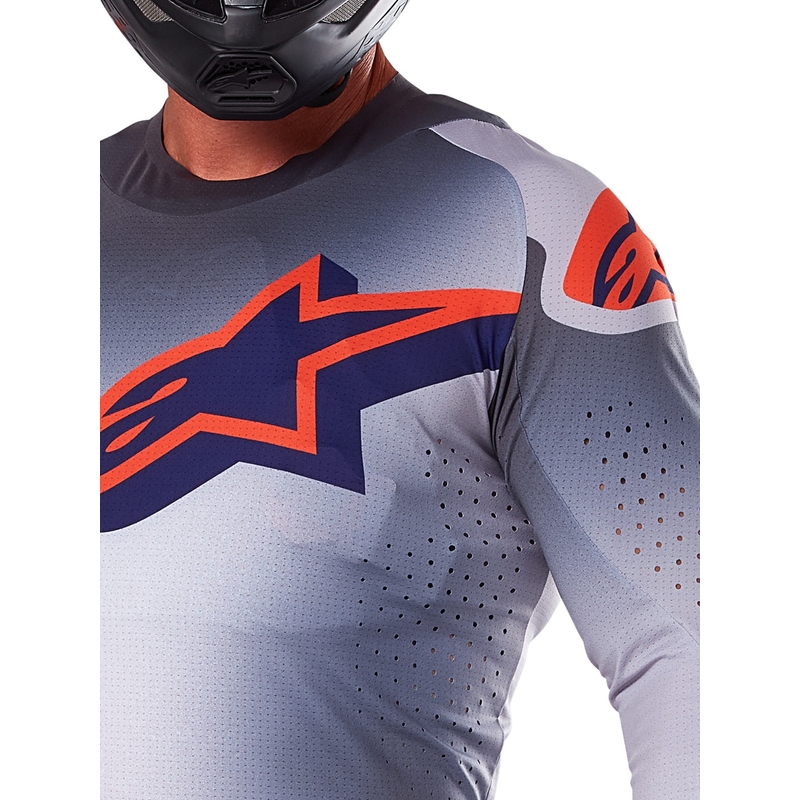 Alpinestars Supertech Lipan grå-fluo-orange motocrosstrøje