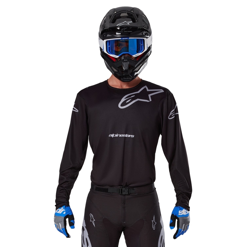 Alpinestars Racer Graphite motocrosstrøje sort og grå