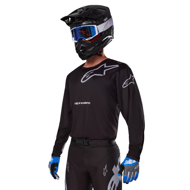 Alpinestars Racer Graphite motocrosstrøje sort og grå