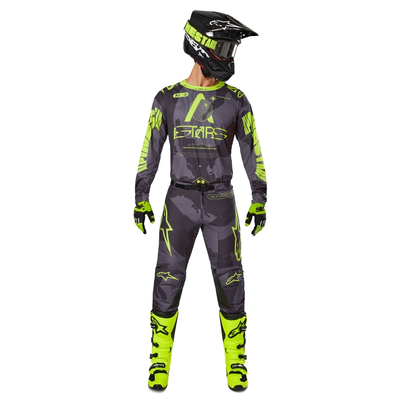 Alpinestars Racer Hollow mørk camo-fluogul motocrosstrøje