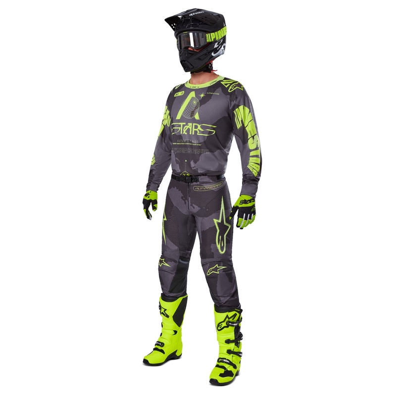 Alpinestars Racer Hollow mørk camo-fluogul motocrosstrøje