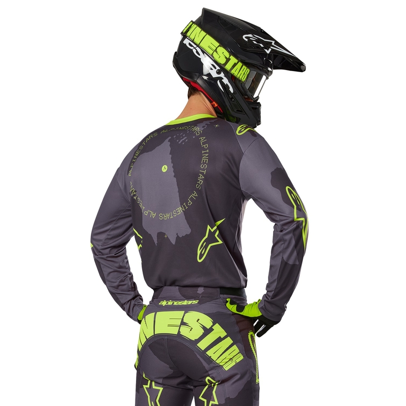 Alpinestars Racer Hollow mørk camo-fluogul motocrosstrøje