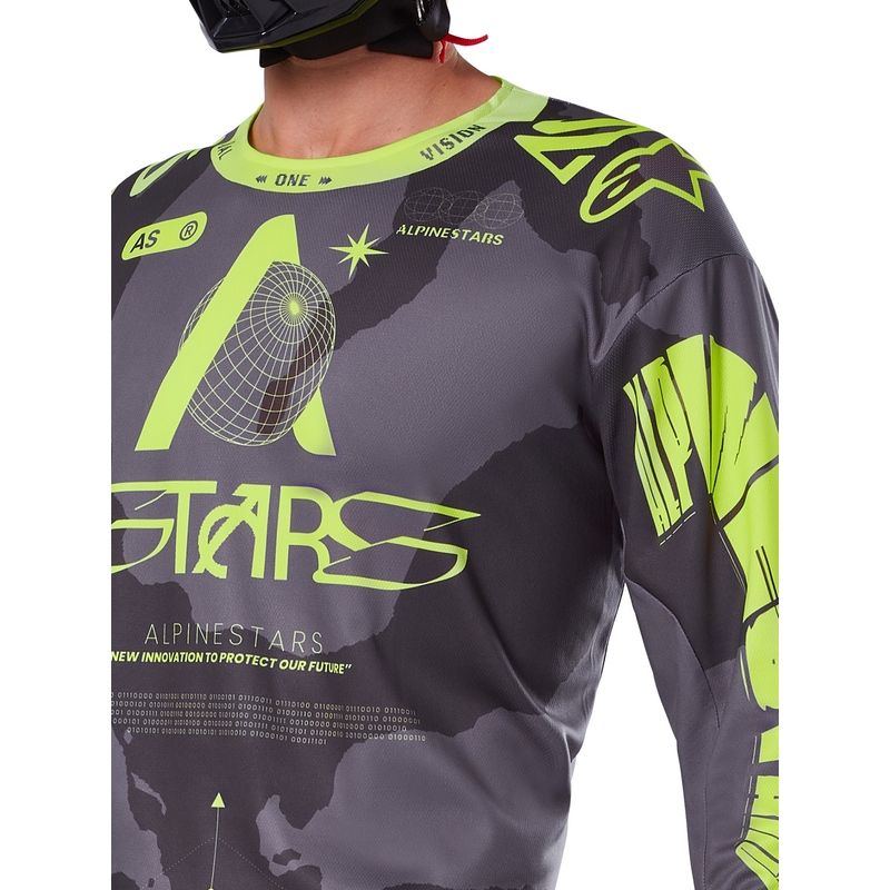 Alpinestars Racer Hollow mørk camo-fluogul motocrosstrøje