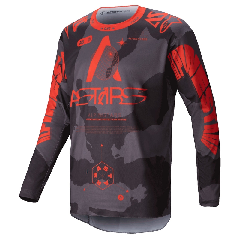 Alpinestars Racer Hollow grå camo-fluo-orange motocrosstrøje