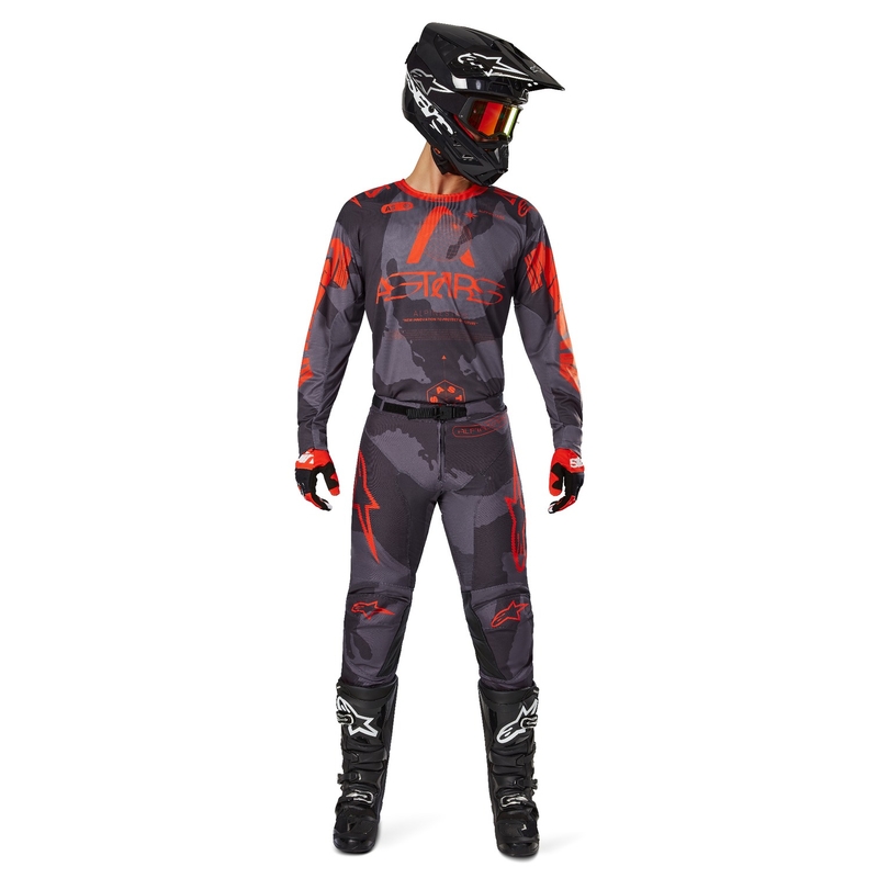 Alpinestars Racer Hollow grå camo-fluo-orange motocrosstrøje