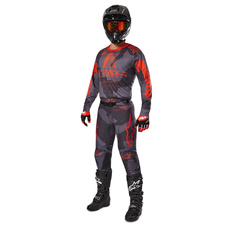 Alpinestars Racer Hollow grå camo-fluo-orange motocrosstrøje