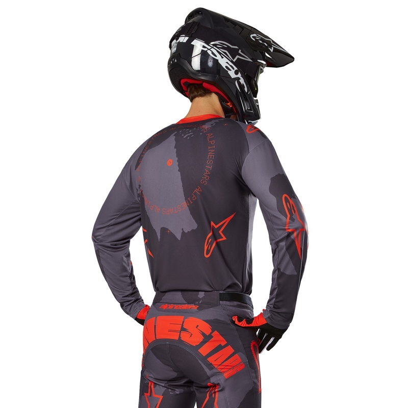 Alpinestars Racer Hollow grå camo-fluo-orange motocrosstrøje