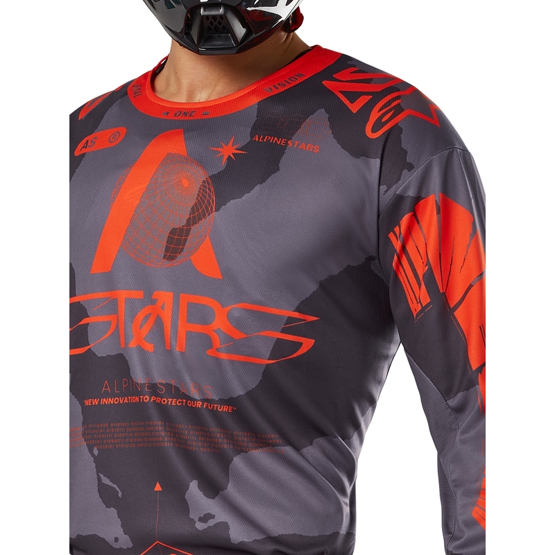 Alpinestars Racer Hollow grå camo-fluo-orange motocrosstrøje