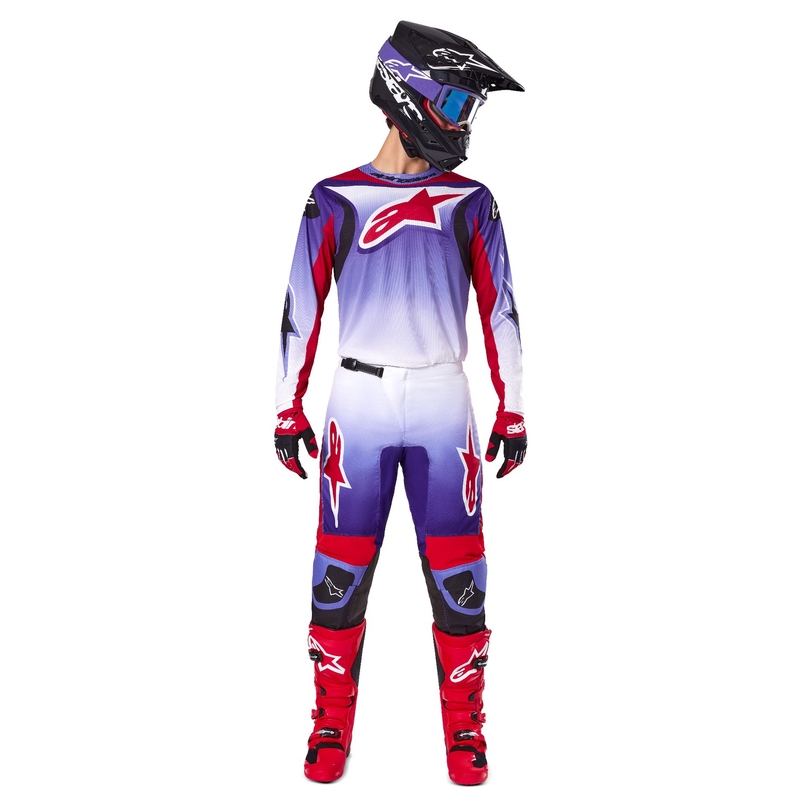 Alpinestars Fluid Wurx fluo-lilla-rød motocrosstrøje