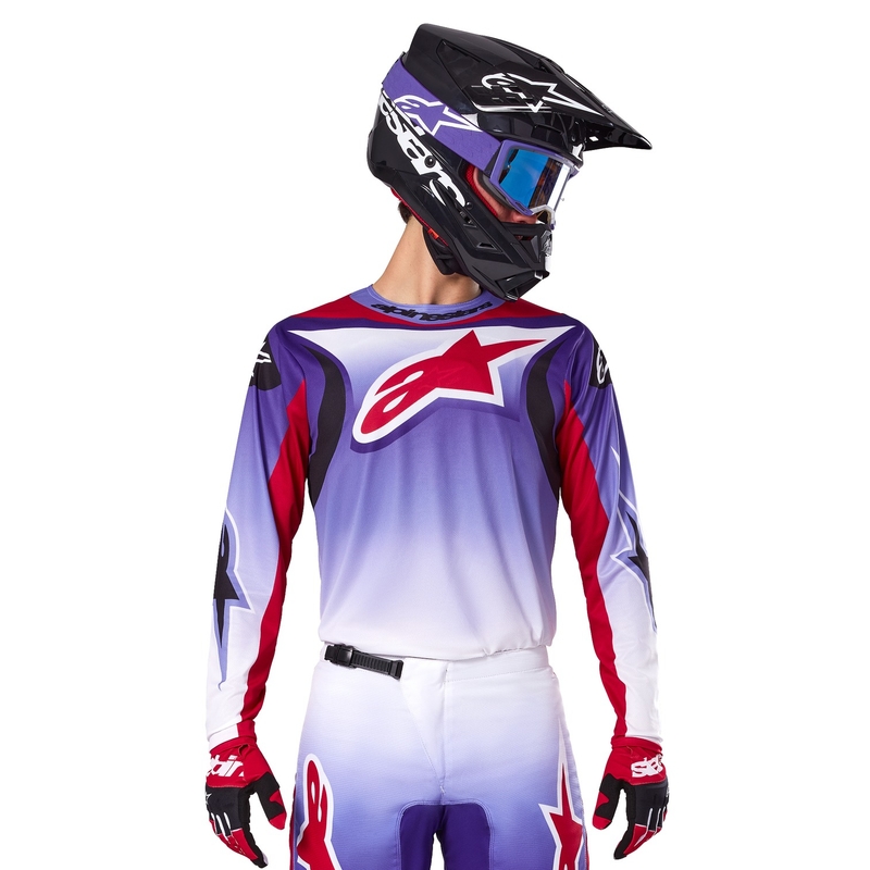 Alpinestars Fluid Wurx fluo-lilla-rød motocrosstrøje