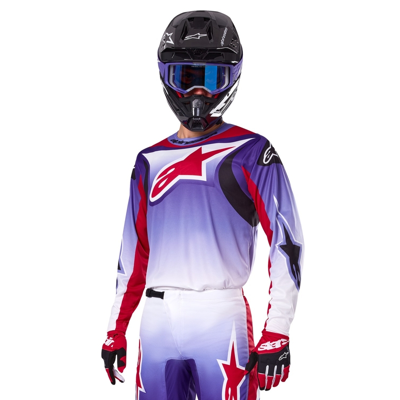 Alpinestars Fluid Wurx fluo-lilla-rød motocrosstrøje