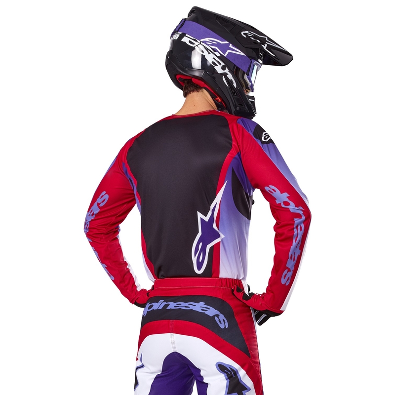 Alpinestars Fluid Wurx fluo-lilla-rød motocrosstrøje