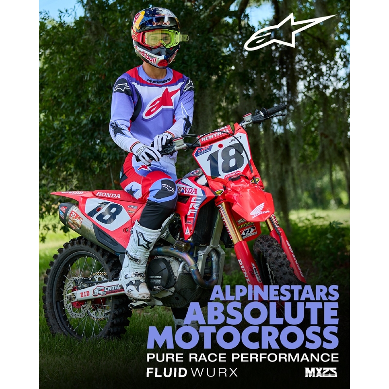 Alpinestars Fluid Wurx fluo-lilla-rød motocrosstrøje