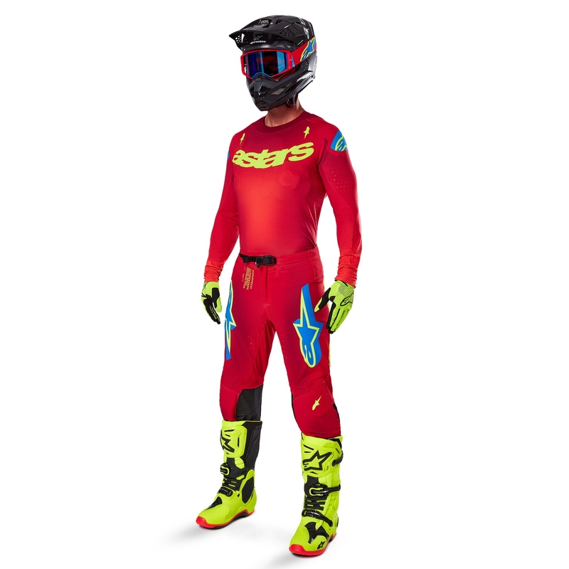 Alpinestars Supertech Maker Motocross Pants rød-fluogul