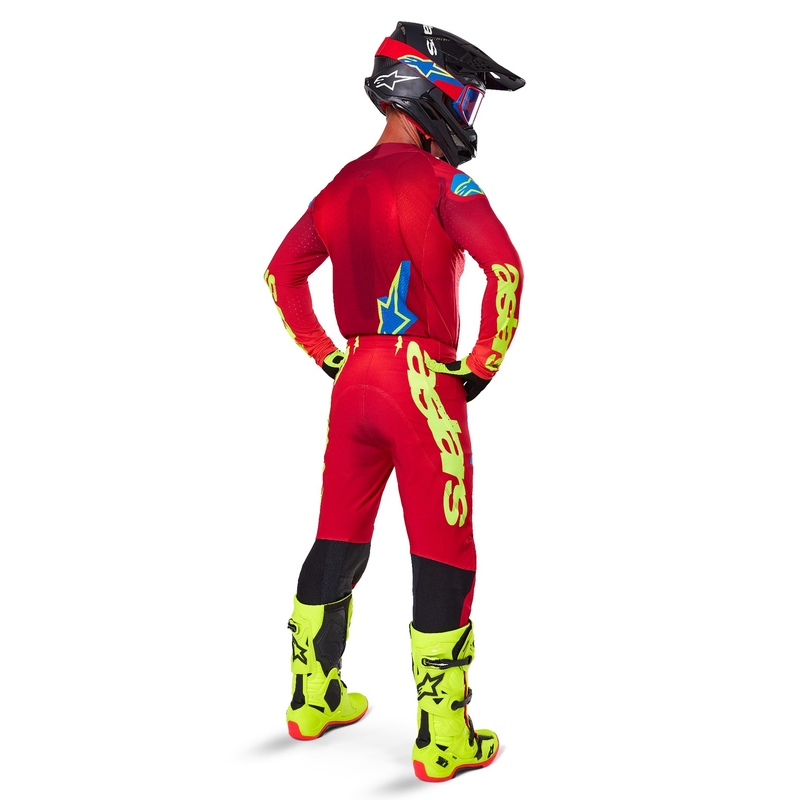Alpinestars Supertech Maker Motocross Pants rød-fluogul
