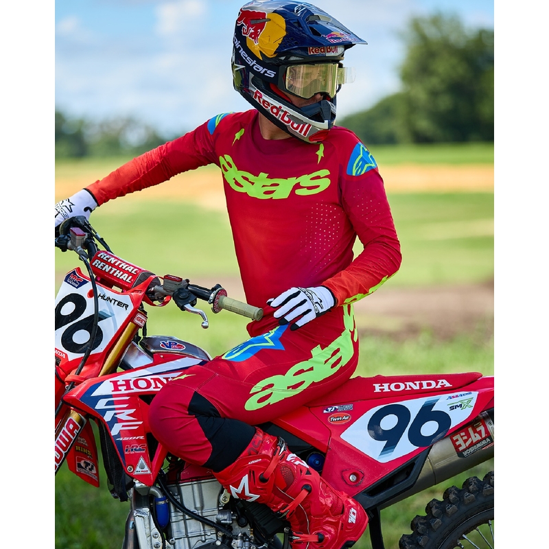Alpinestars Supertech Maker Motocross Pants rød-fluogul