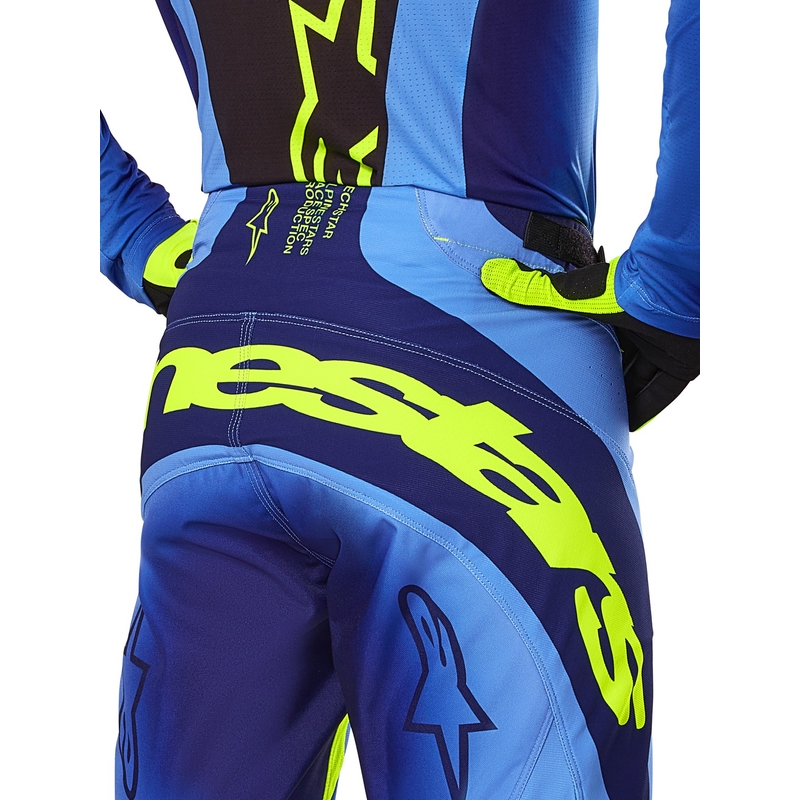 Alpinestars Techstar Melt fluo gul-blå motocrossbukser