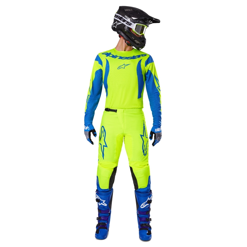 Alpinestars Fluid Haul motocrossbukser fluo gul-blå