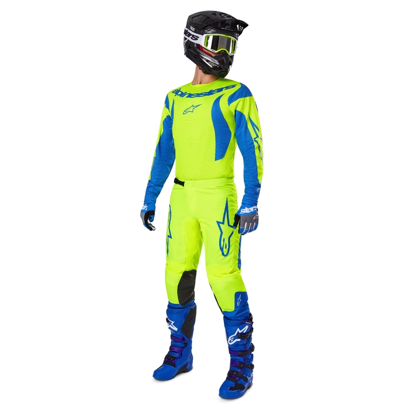 Alpinestars Fluid Haul motocrossbukser fluo gul-blå