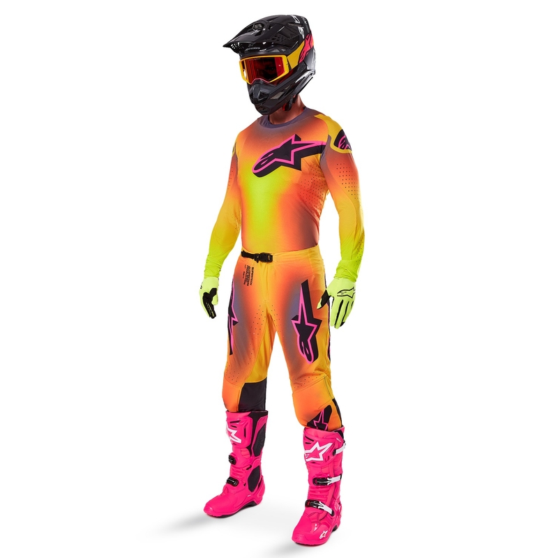 Alpinestars Supertech Lipan Motocross Pants gul og pink