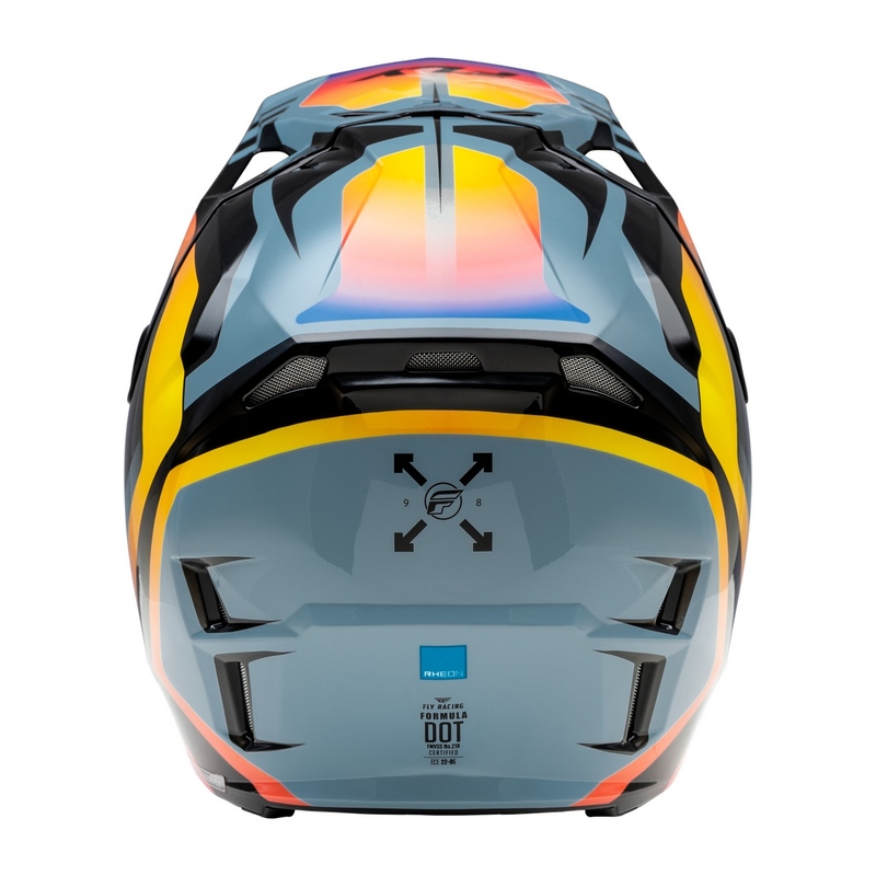 Motocrosshjelm FLY Racing Formula CP sort-grå-regnbue
