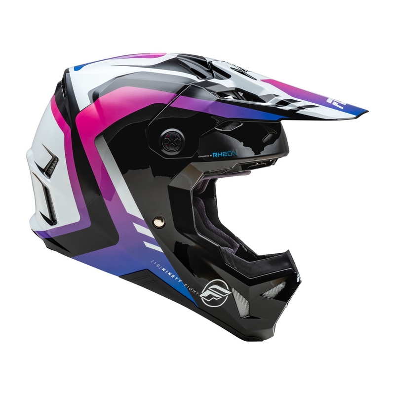 Motocrosshjelm FLY Racing Formula CP hvid-sort-lilla