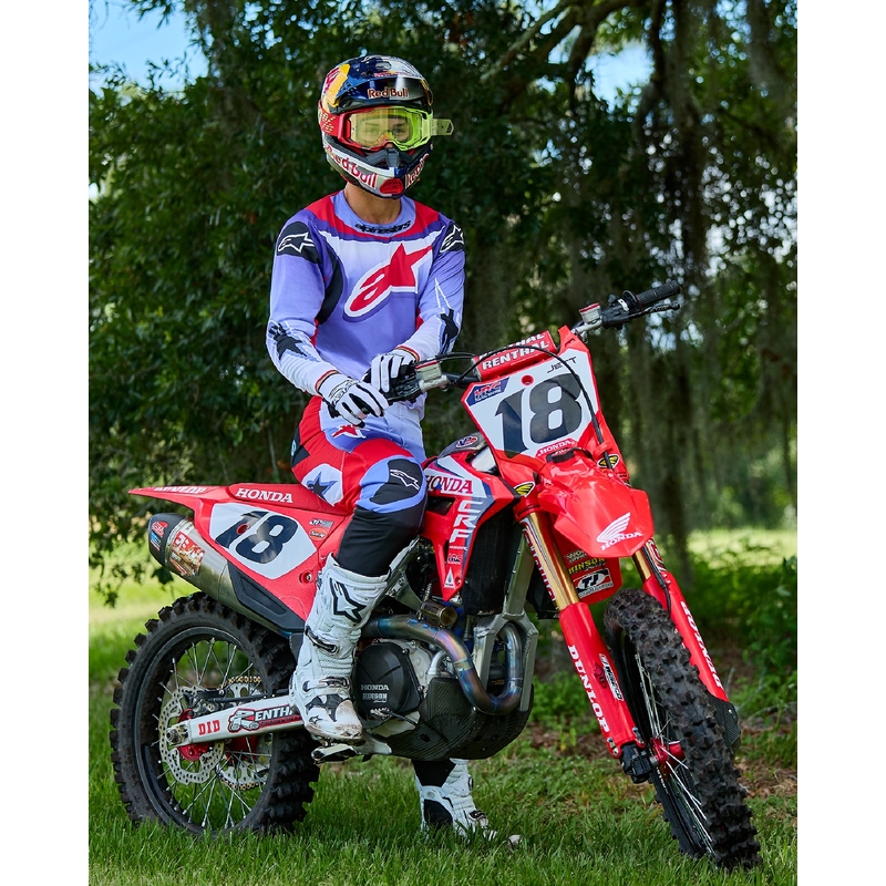Alpinestars Fluid Wurx motocrossbukser lilla-røde