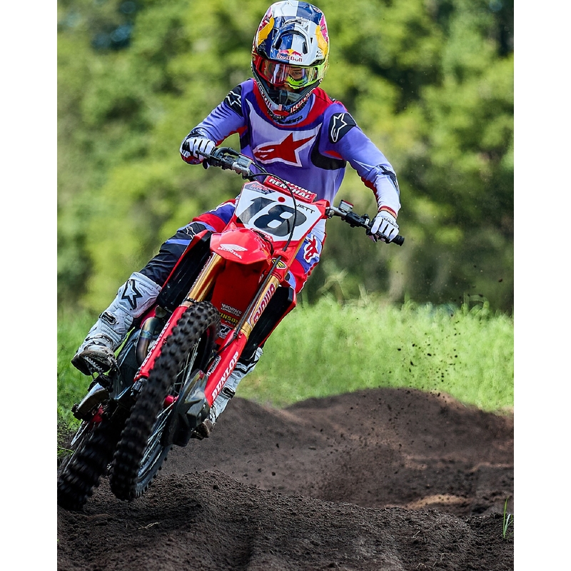Alpinestars Fluid Wurx motocrossbukser lilla-røde