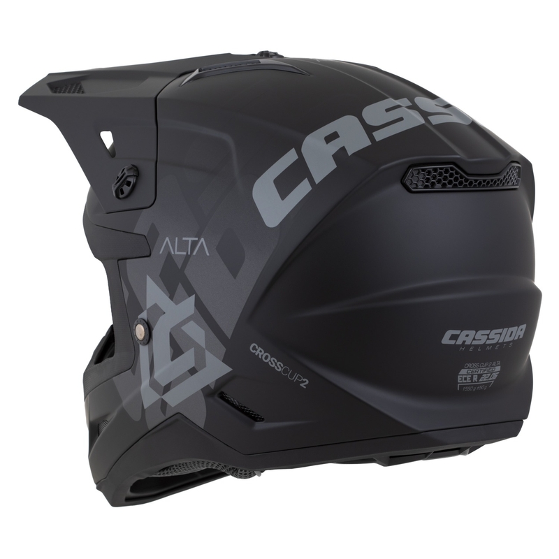 Cassida Cross Cup 2 Alta motocrosshjelm mat sort-grå