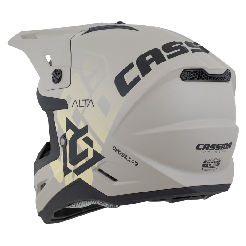 Cassida Cross Cup 2 Alta motocrosshjelm mat sandgrå