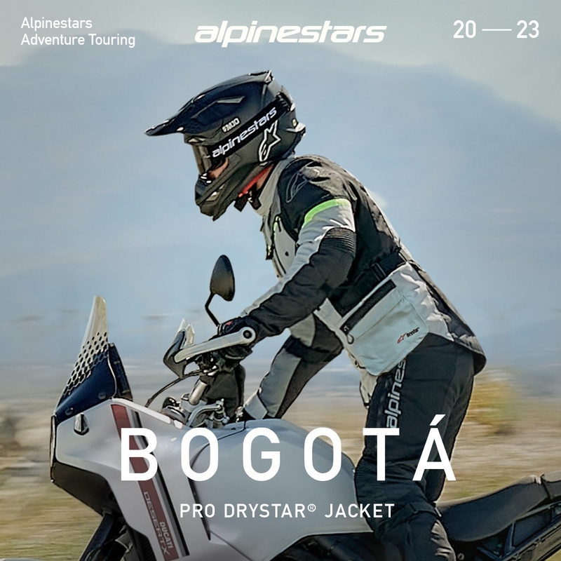 Alpinestars Bogota PRO Drystar motorcykeljakke grå-sort-fluo gul