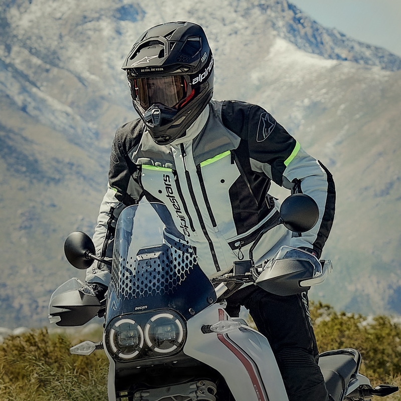 Alpinestars Bogota PRO Drystar motorcykeljakke grå-sort-fluo gul