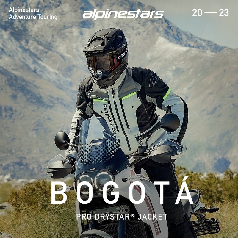 Alpinestars Bogota PRO Drystar motorcykeljakke grå-sort-fluo gul