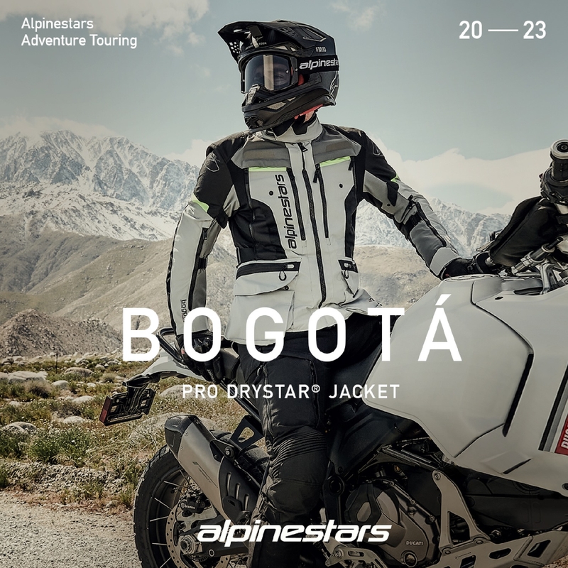 Alpinestars Bogota PRO Drystar motorcykeljakke grå-sort-fluo gul